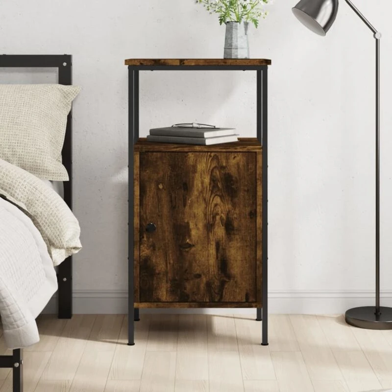 Image of VIDAXL Bedside Cabinet Smoked Oak 41x31x80cm Engineered Wood Vidaxl 8720845938864