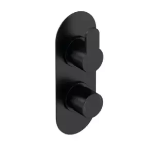 Image of Nuie Twin Thermostatic Round Valve - Matt Black