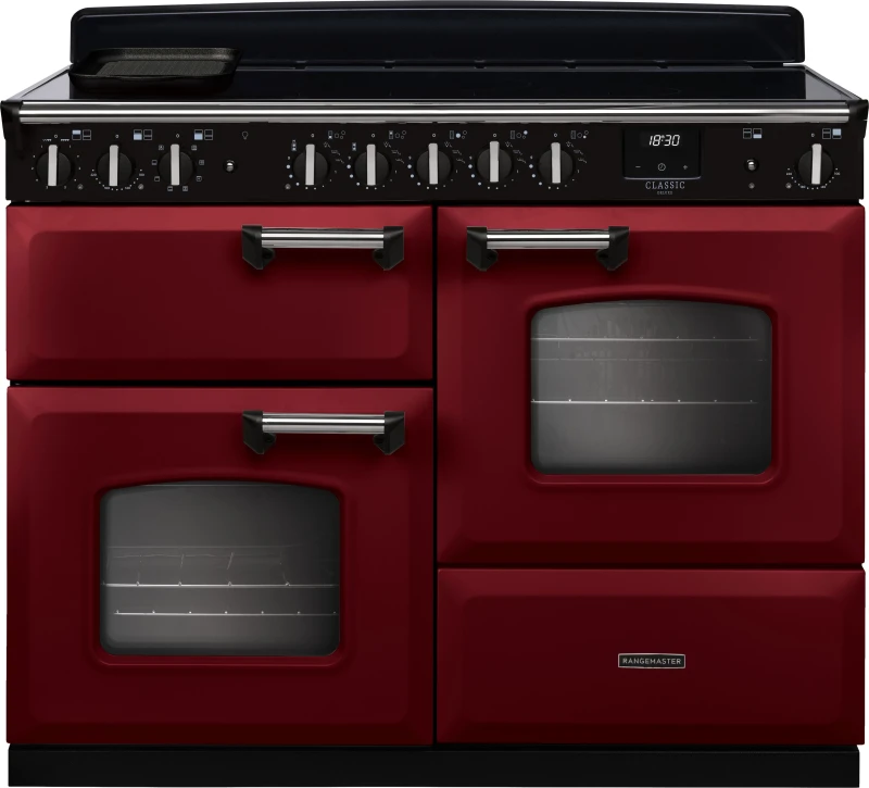 Image of Rangemaster CLDLO110EIPBOR/CM1 Classic Deluxe OC 110cm Induction Range Cooker Chrome Trim 14764 - BORDEAUX CLDLO110EIPBOR/CM1