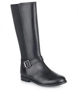 Image of Start-rite Grace Long Knee Boots - Black, Size 3.5 Older