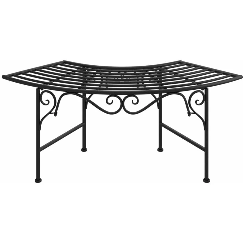 Image of VIDAXL Tree Bench 113cm Black Steel Vidaxl 8720286837955