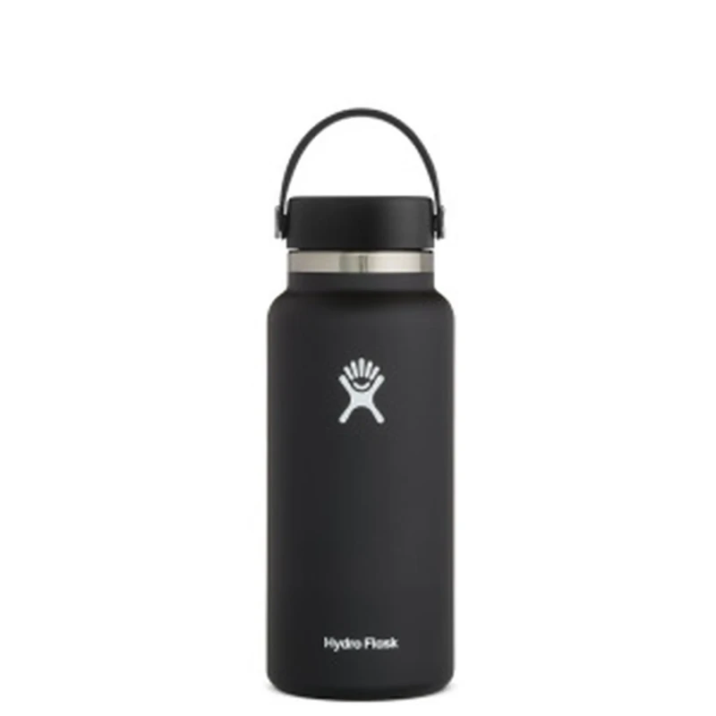 Image of Hydro Flask Wide Mouth Flex Cap thermo bottle colour Black 946 ml