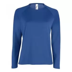 Image of SOLS Womens/Ladies Sporty Long Sleeve Performance T-Shirt (L) (Royal Blue)