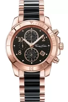 Image of Ladies Thomas Sabo Glam Ceramic Chronograph Watch WA0223-268-203-40MM