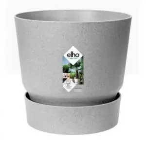 Image of Elho Greenville Round Pot & Base LIVING CONCRETE 16cm NWT7022
