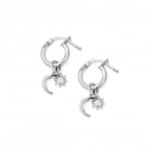 Image of Dainty Moon & Sun Small Hoop Earrings SEH582
