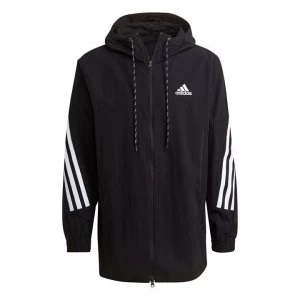 Image of adidas 3 Stripe Tape Jacket Mens - Black/White