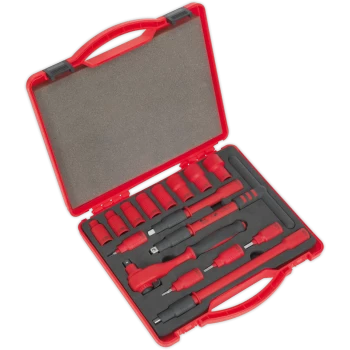 Image of Sealey 16 Piece 3/8" Drive VDE Insulated Hexagon Socket Set Metric 3/8"