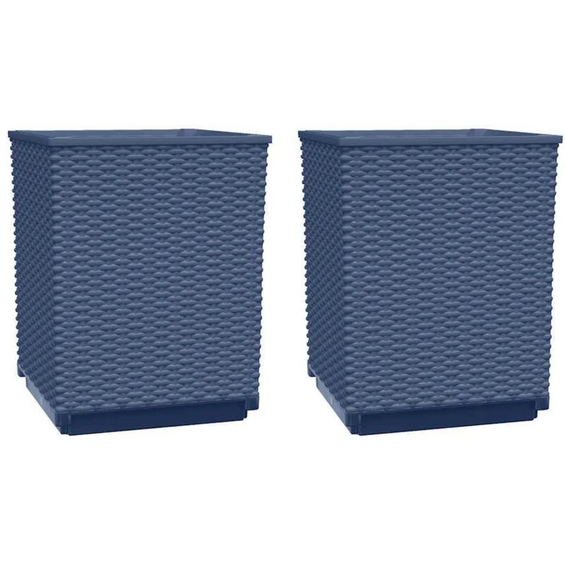 Image of VIDAXL Planters 2 pcs Blue Grey 30x30x37cm Polypropylene Vidaxl 8720845772628