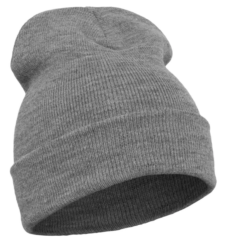 Image of Flexfit Mens Knitted Cuffed Beanie in Grey Grey Male One Size