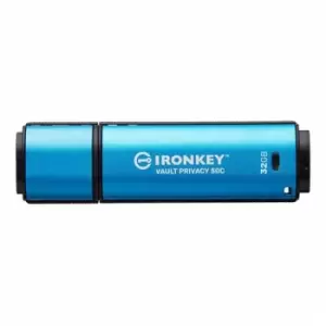 Image of Kingston Technology IronKey VP50 USB flash drive 32GB USB Type-C 3.2 Gen 1 (3.1 Gen 1) Black Blue