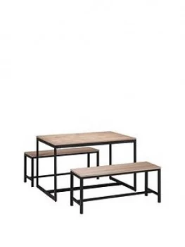 Image of Julian Bowen Tribeca 120 Cm Dining Table + 2 Benches