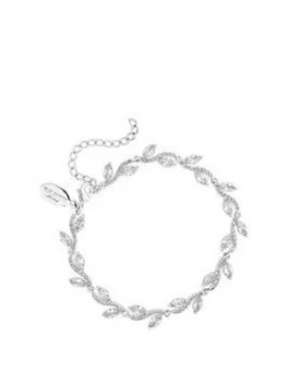 Image of Jon Richard Jon Richard Bridal Pave Wave Leaf Bracelet