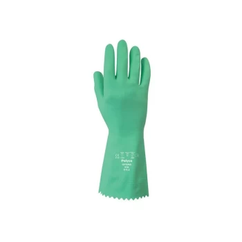 Image of 326 Optima - Green Rubber Gloves 9-9.5 - Polyco