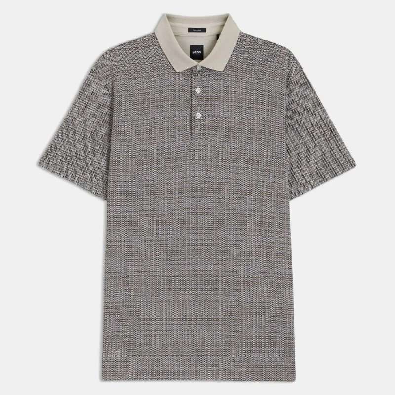 Image of Boss H-Parris 102 Mercerised Cotton Polo Shirt White male S