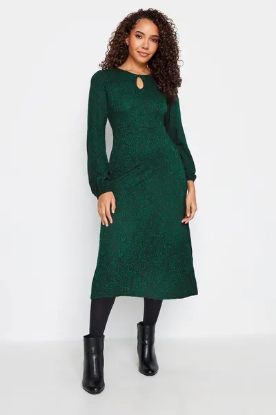 Image of M&Co Petite Midi Dress Green