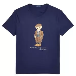 Image of Polo Ralph Lauren Bear Print T Shirt - Blue