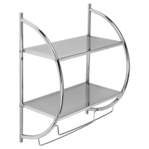 Image of Croydex Wall Mounted Bathroom Towel Rack - Chrome Chrome