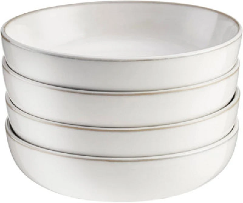 Image of Cooks Professional Nordic Stoneware Set of 4 - Pasta Bowls in White White