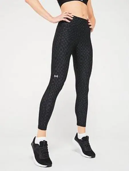 Image of Under Armour Womens Training Armour All Over Print Ankle Leggings - Black