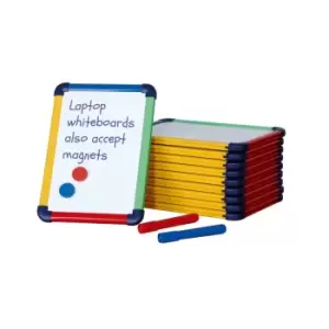 Image of Coloured Frame Laptop Magnetic Whiteboard A4 Pack of 10, none