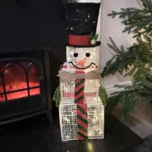 Image of 75cm Battery Operated Lit Snowman Christmas Decoration with Warm White LEDs