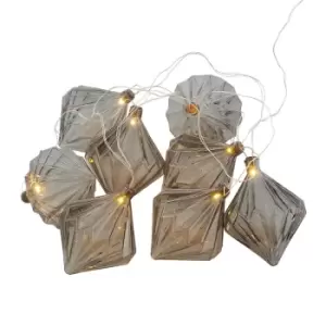 Image of Sirius Nellie Glass Battery Operated LED String Lights - Grey - 8 Lights