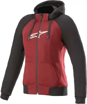 Image of Alpinestars Stella Chrome Sport Ladies Motorcycle Hoodie, black-red, Size M for Women, black-red, Size M for Women