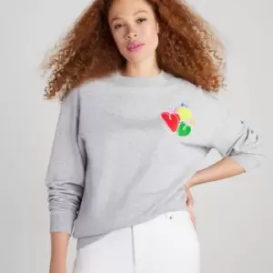 Image of Kate Spade New York Womens Pride Hearts Sweatshirt - Grey Melange - S