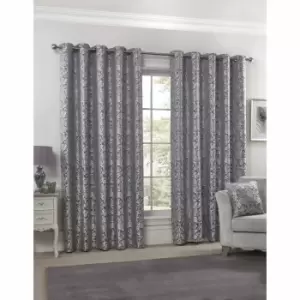 Image of Emma Barclay Eden Eyelet Curtain 46 X 72 Silver (pair)