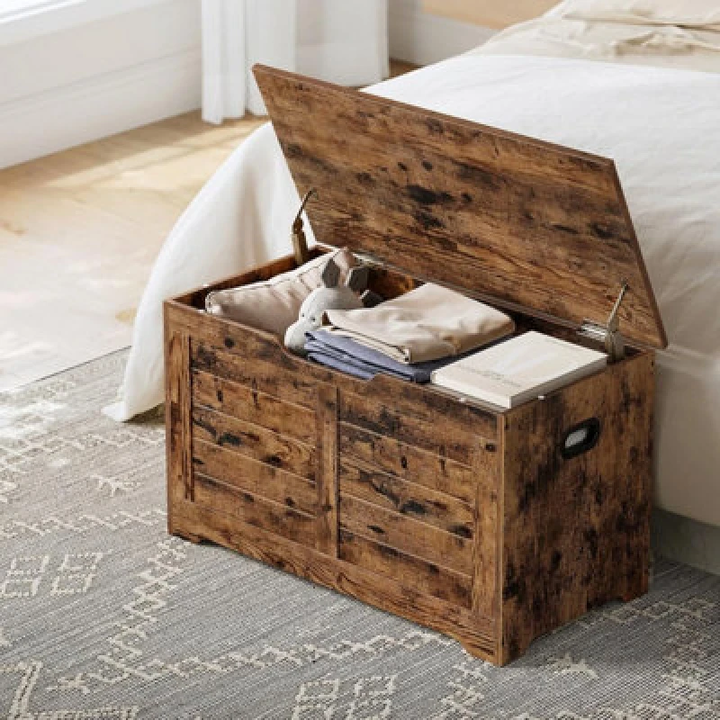 Image of Ledrem Storage Chest, Storage Trunk With 2 Safety Hinges, Storage Bench, 15.7 X 31.5 X 18.1 Inches, For Entryway, Living Room