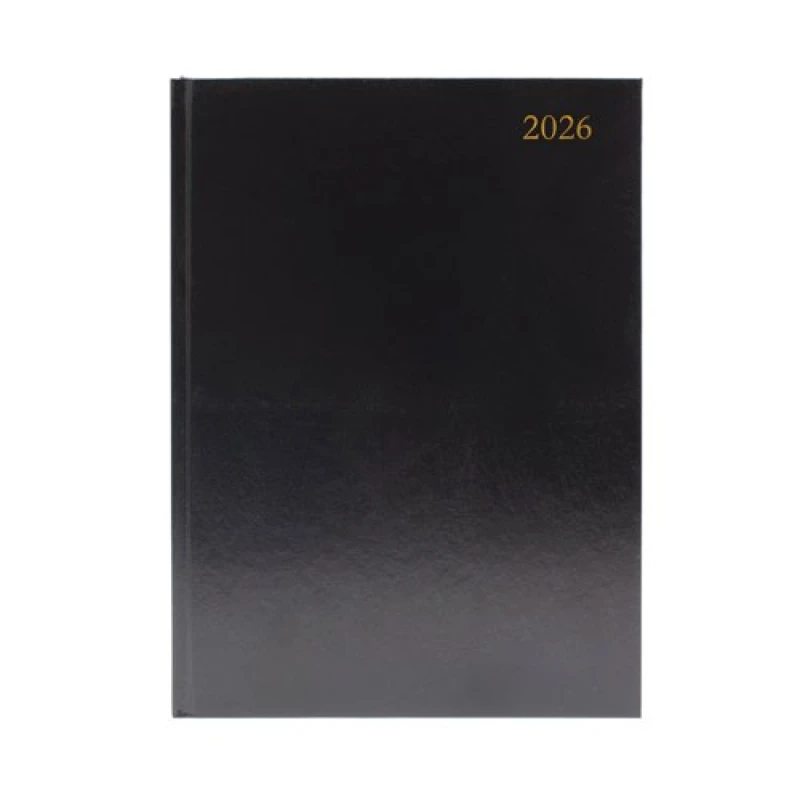 Image of 5 Star Desk Diary Week To View A4 Black 2026 KFA43BK26