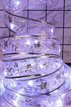 Image of LED Ribbon Shape Fairy Lights - Cool White 2 Pieces