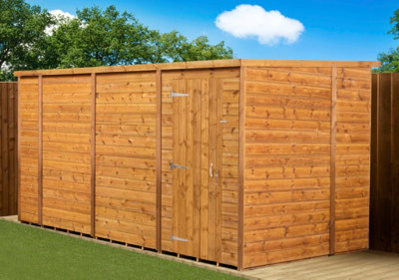 Image of Empire Sheds Empire Modular Pent 14X6 Dipped Treated Tongue And Groove Wooden Garden Shed Single Door No Windows (14' X 6' / 14ft X 6ft) (14X6)