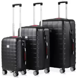 Image of Exopack Hard Shell Black Suitcase 3Pcs Set