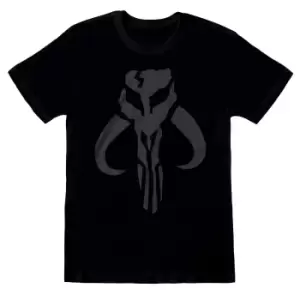 Image of Star Wars: The Mandalorian Mens Mythosaur Distressed T-Shirt (L) (Black)