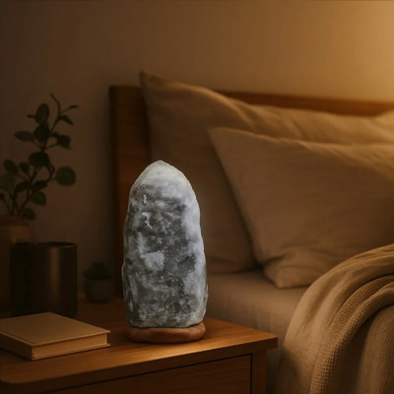 Image of Orsina Grey Natural Salt Lamp,reduce Stress Salt Lamp Grey,hassle-Free Care Himalayan Saltlamps
