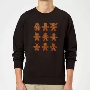 Image of Star Wars Gingerbread Characters Black Christmas Jumper - M