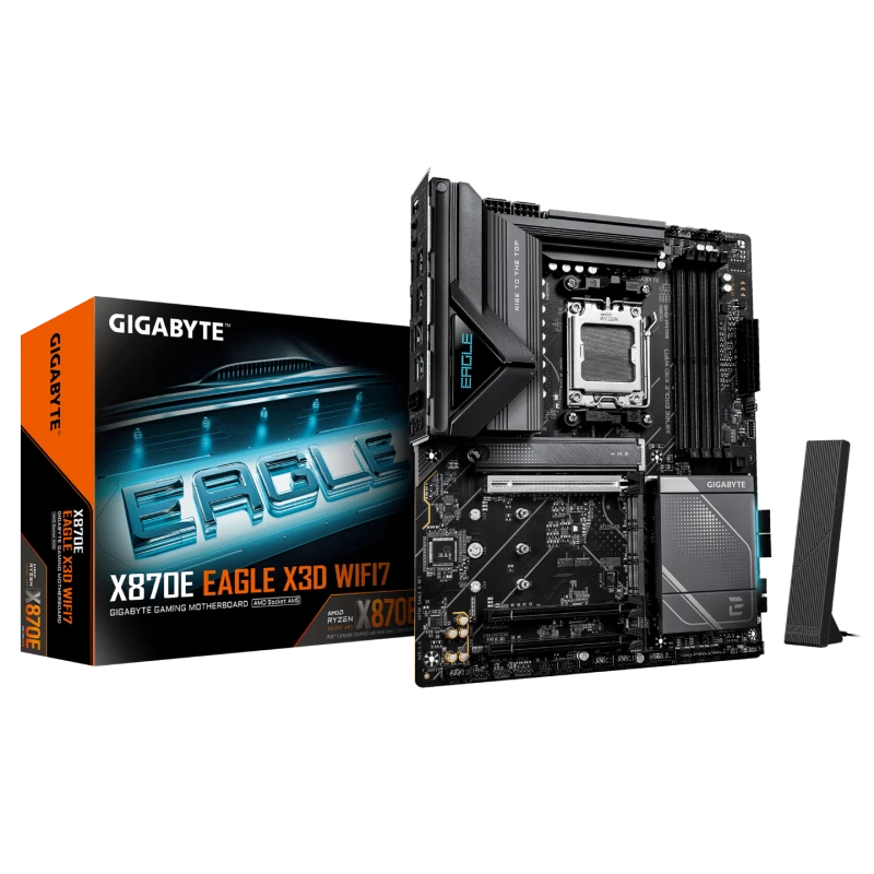 Image of Gigabyte X870E EAGLE X3D WIFI7 ATX AMD Ryzen DDR5 WIFI Motherboard - Socket AM5