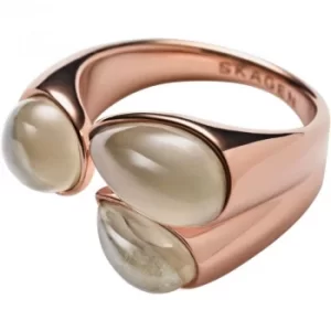 Image of Ladies Skagen PVD rose plating Size P Sea Glass Ring