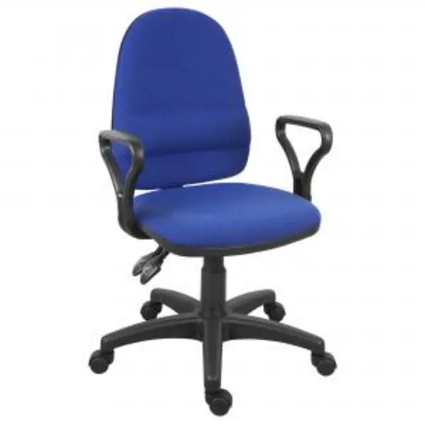 Image of Ergo Twin High Back Fabric Operator Office Chair with Fixed Arms Blue EXR13131TK
