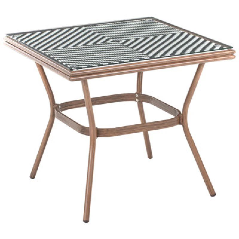 Image of Beliani Bistro Table Caspri 80 Cm 80 Cm Glass Black/ White