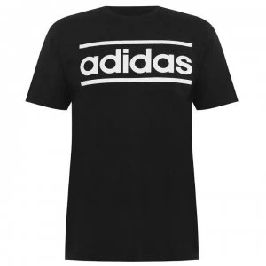 Image of adidas Mens Graphics Logo Linear T-Shirt - Black/White