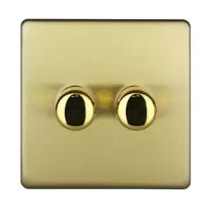 Image of Varilight Brass Effect Single 2 Way Dimmer Switch