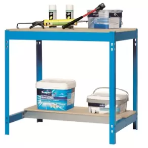 Image of Workbench with MDF worktop and half-depth bottom shelf - 840 x 900 x 600mm