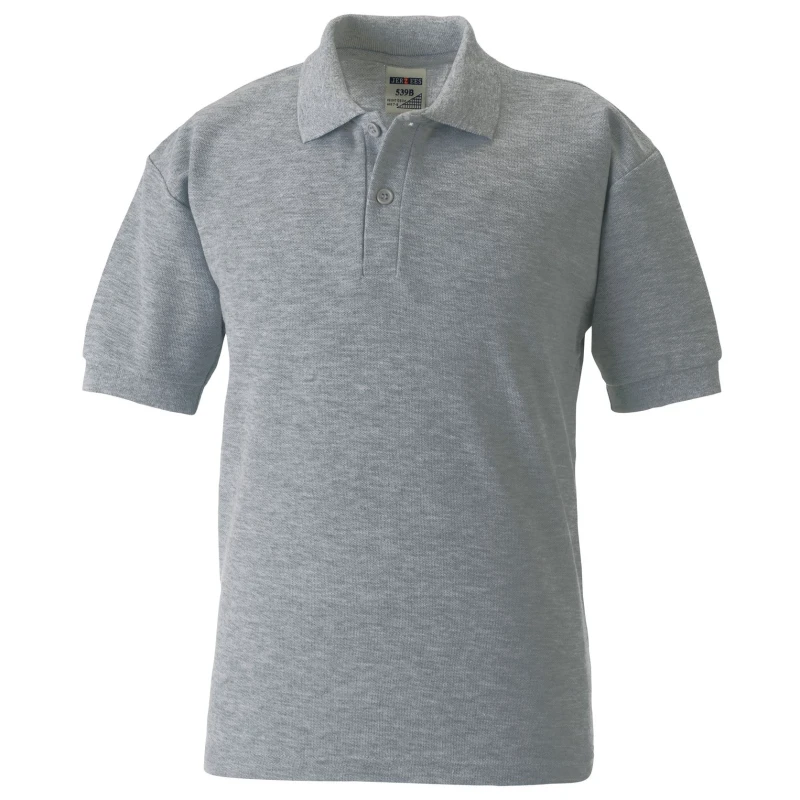 Image of Jerzees Schoolwear Jerzees Schoolgear 65 35 Pique Polo Shirt in Grey Size: 3-4 Years Grey Unisex 3-4 Years