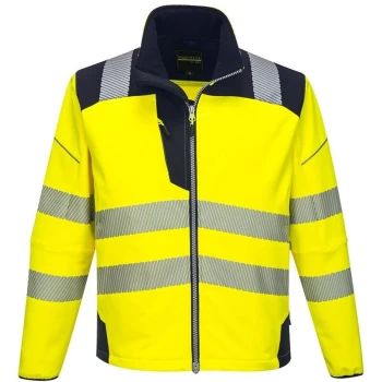 Image of Portwest - T402YNRM - sz M PW3 Hi-Vis Softshell Jacket - Yellow/Navy