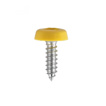 Image of SEALEY PTNP2 Number Plate Screw Plastic Enclosed Head 4.8 x 18mm Yellow x 50