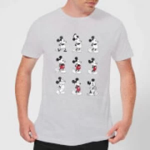 Image of Disney Mickey Mouse Evolution Nine Poses T-Shirt - Grey - XL