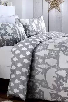 Image of 'Arctic Animals' Christmas Duvet Cover Set